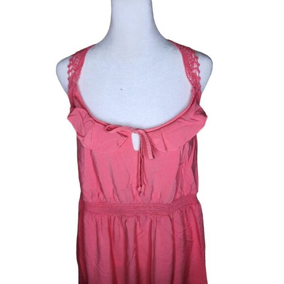 Torrid Crocheted Halter Neck Maxi Flowy Summer Dress Womens Size 0 XL Pink - Picture 2 of 8